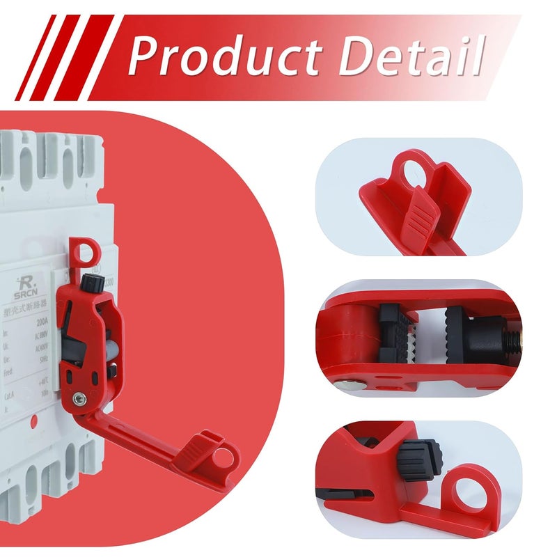AuRandoo Circuit Breaker Lockout,Breaker Box Lock for 110-240V Electrical Panels - Single/Double Toggle Red Electrical Box Lockout Tagout OSHA Compliant - Image 5